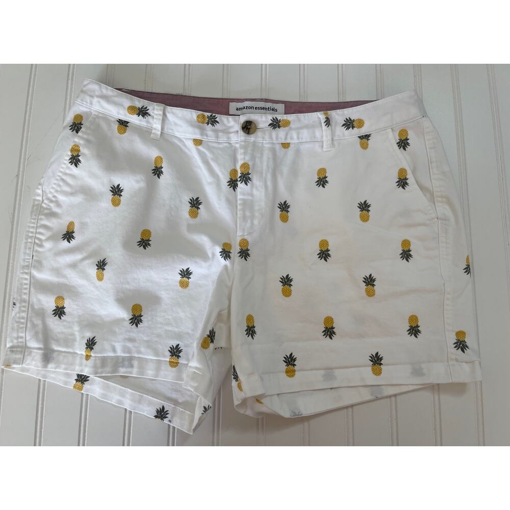 Amazon Essentials‎ Pineapple Shorts Pockets 4.5" Inseam - Size Women's 12